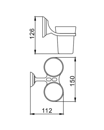 Стакан для зубных щеток Frap F15 F1508 двойной Хром