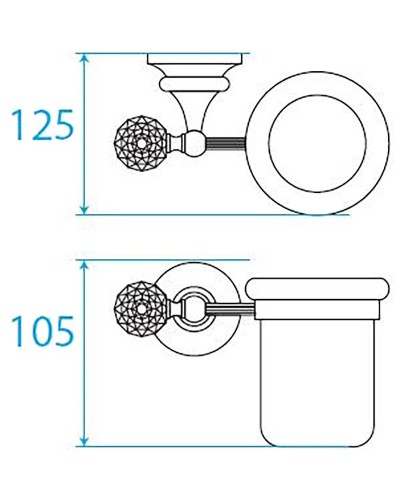 Стакан для зубных щеток Cezares Olimp OLIMP-TUM-02-Sw Бронза