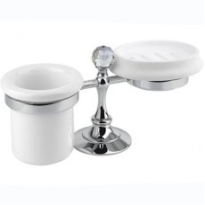 Стакан для зубных щеток с мыльницей Cezares Olimp OLIMP-STT-01-Sw Хром