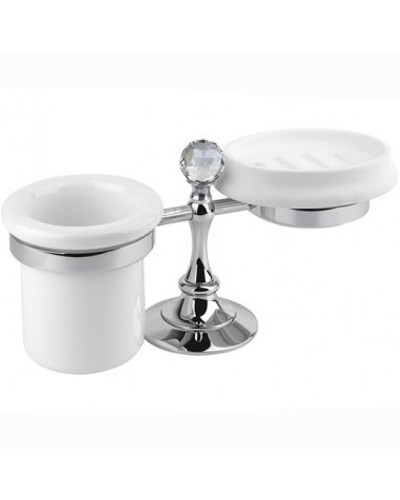 Стакан для зубных щеток с мыльницей Cezares Olimp OLIMP-STT-01-Sw Хром