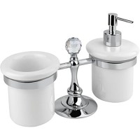 Дозатор для жидкого мыла Cezares Olimp OLIMP-TDT-01-Sw со стаканом для зубных щеток Хром