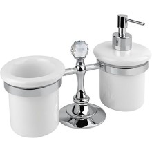 Дозатор для жидкого мыла Cezares Olimp OLIMP-TDT-01-Sw со стаканом для зубных щеток Хром