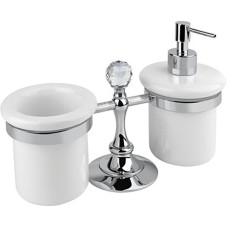 Дозатор для жидкого мыла Cezares Olimp OLIMP-TDT-01-Sw со стаканом для зубных щеток Хром