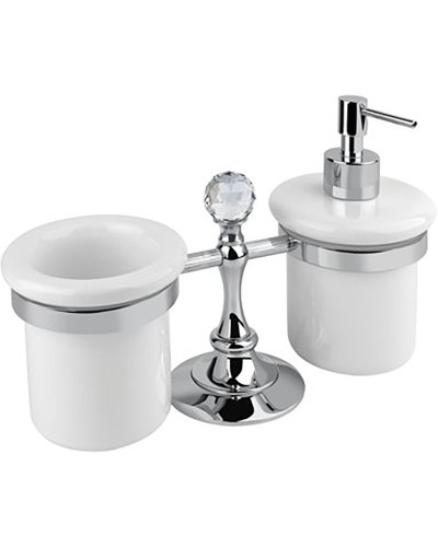 Дозатор для жидкого мыла Cezares Olimp OLIMP-TDT-01-Sw со стаканом для зубных щеток Хром