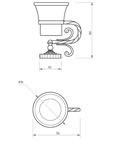 Стакан для зубных щеток Migliore Edera 16905 Бронза