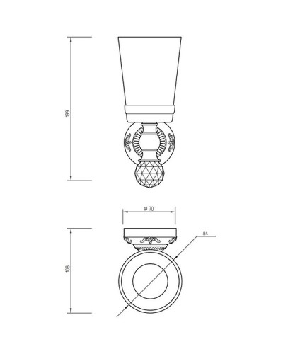 Стакан для зубных щеток Migliore Cristalia 16820 Золото с кристаллом Swarovski