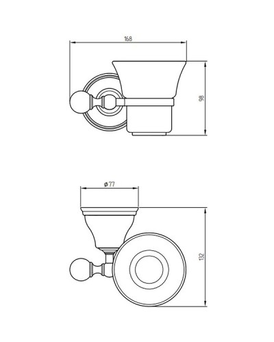 Стакан для зубных щеток Migliore Provance 17713 Золото Белый