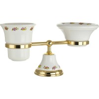 Стакан для зубных щеток с мыльницей Migliore Provance 17712 Золото Белый