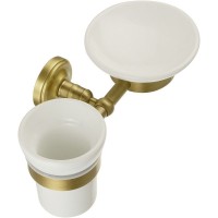 Стакан для зубных щеток с мыльницей Migliore Mirella 17176 Бронза