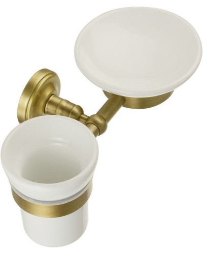 Стакан для зубных щеток с мыльницей Migliore Mirella 17176 Бронза