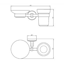 Стакан для зубных щеток с мыльницей Migliore Mirella 17176 Бронза