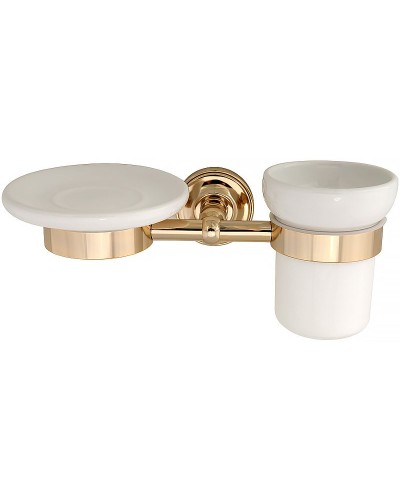 Стакан для зубных щеток с мыльницей Migliore Mirella 17326 Золото