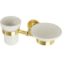 Стакан для зубных щеток с мыльницей Migliore Mirella 17326 Золото