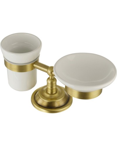 Стакан для зубных щеток с мыльницей Migliore Mirella 17175 Бронза