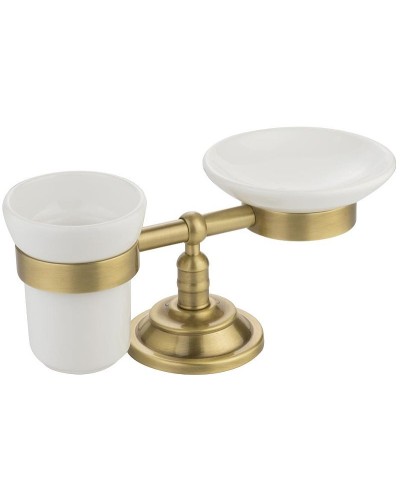 Стакан для зубных щеток с мыльницей Migliore Mirella 17175 Бронза