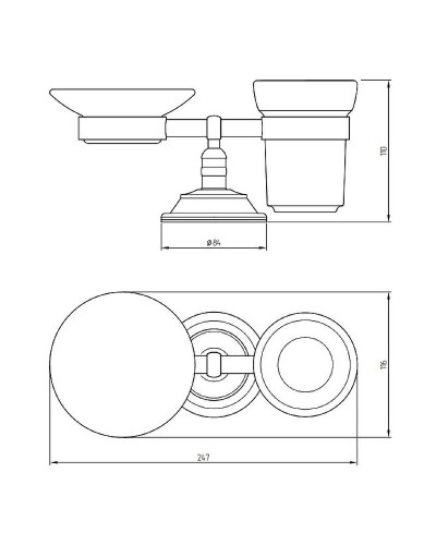 Стакан для зубных щеток с мыльницей Migliore Mirella 17175 Бронза