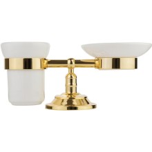 Стакан для зубных щеток с мыльницей Migliore Mirella 17325 Золото