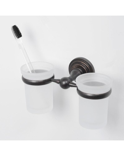 Стакан для зубных щеток WasserKRAFT Isar K-7328D двойной Темная бронза