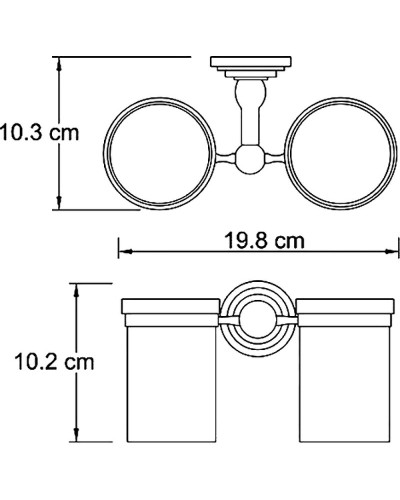 Стакан для зубных щеток WasserKRAFT Isar K-7328D двойной Темная бронза
