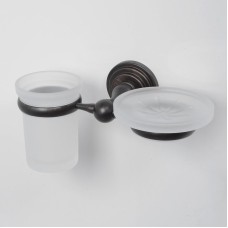 Стакан для зубных щеток с мыльницей WasserKRAFT Isar K-7326 Темная бронза