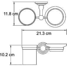 Стакан для зубных щеток с мыльницей WasserKRAFT Isar K-7326 Темная бронза