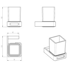 Стакан для зубных щеток Boheme Q 10944-SGM Оружейная сталь глянцевая
