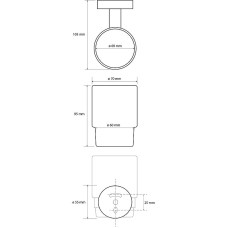 Стакан для зубных щеток Bemeta Sablo 160110012 Золото матовое