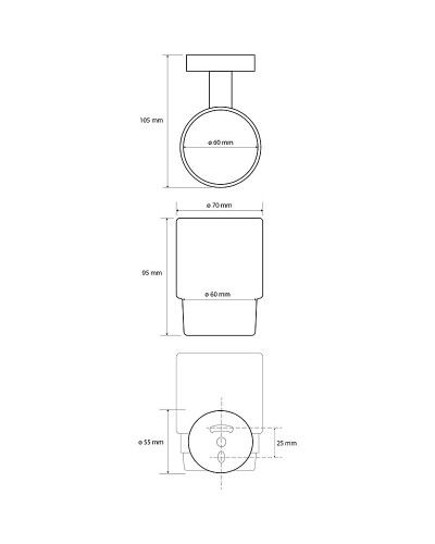 Стакан для зубных щеток Bemeta Sablo 160110012 Золото матовое