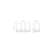 Два стакана для зубных щеток с держателем WONZON & WOGHAND, Хром (WW-6628)