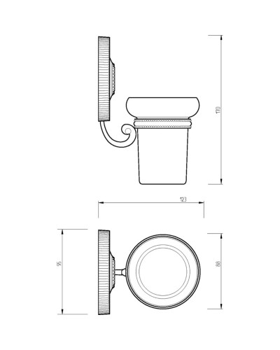 Стакан для зубных щеток Migliore Montecarlo 31519 Белый Золото
