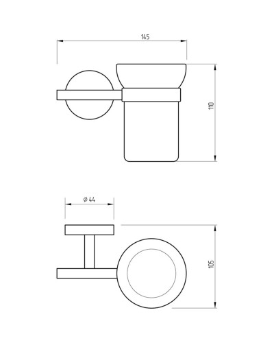 Стакан для зубных щеток Migliore Fortis 31755 Черный матовый