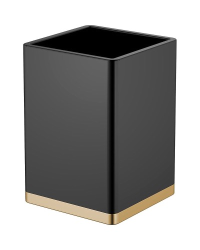 Стакан для зубных щеток Boheme 10961-B-G Черный Золото