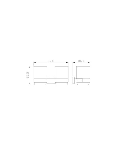 Два стакана для зубных щеток с держателем WONZON & WOGHAND, Хром (WW-8428)