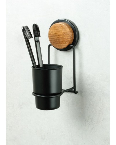 Стакан для зубных щеток Fixsen Magic Wood FX-46006 Черный матовый