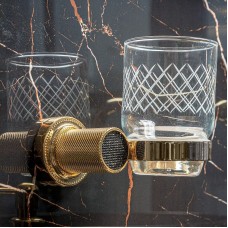 Стакан для зубных щеток Boheme Royal Cristal 10924-G-B Золото