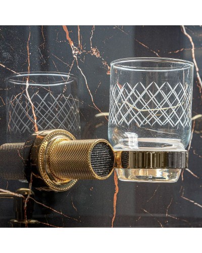 Стакан для зубных щеток Boheme Royal Cristal 10924-G-B Золото