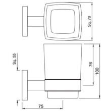 Стакан Jaquar Kubix Prime AKP-CHR-35741P