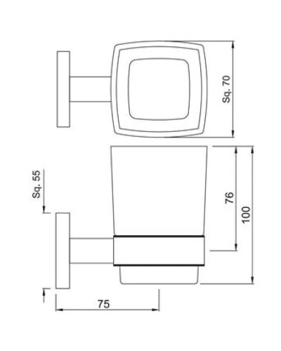 Стакан Jaquar Kubix Prime AKP-CHR-35741P