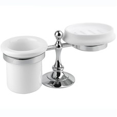 Стакан для зубных щеток с мыльницей Cezares Olimp OLIMP-STT-01-M Хром