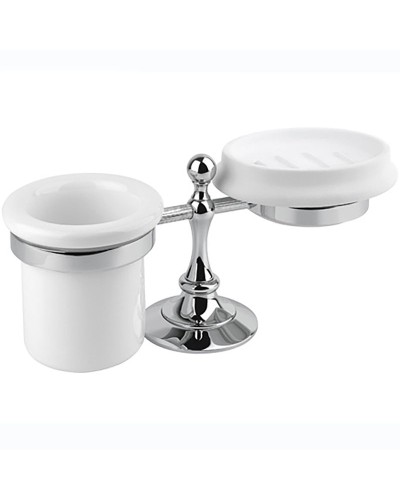 Стакан для зубных щеток с мыльницей Cezares Olimp OLIMP-STT-01-M Хром