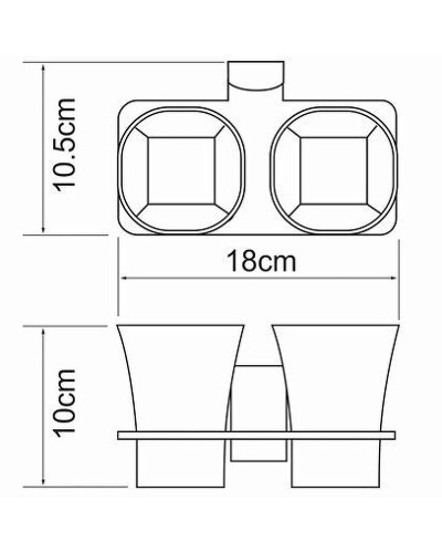 Стакан для зубных щеток WasserKRAFT Exter K-5228D двойной Светлая бронза