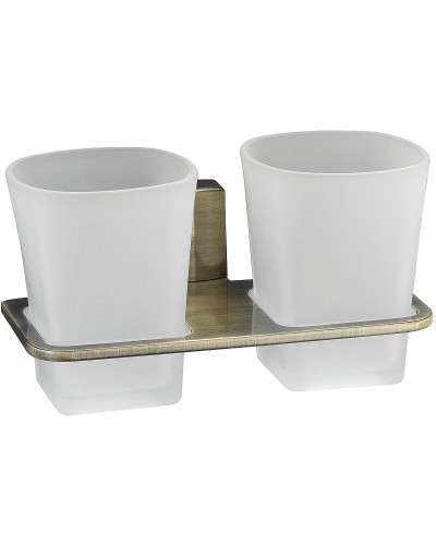 Стакан для зубных щеток WasserKRAFT Exter K-5228D двойной Светлая бронза