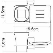 Стакан для зубных щеток с мыльницей WasserKRAFT Exter K-5226 Светлая бронза