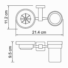 Стакан для зубных щеток с мыльницей WasserKRAFT Lippe K-6526 Хром
