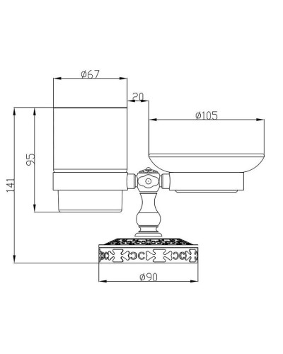 Стакан с мыльницей Zorg Antic AZR 22 BR