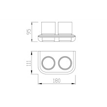 Стакан подвесной двойной, стекло CEZARES LINER-TUMDS-01