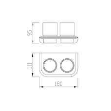 Стакан подвесной двойной, стекло CEZARES LINER-TUMDS-01