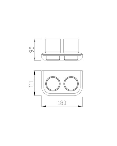 Стакан подвесной двойной, стекло CEZARES LINER-TUMDS-01