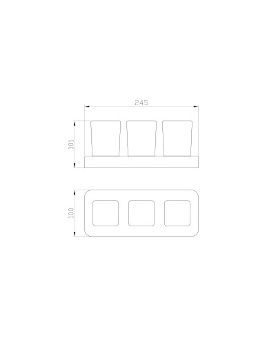 Три стакана для зубных щеток с держателем WONZON & WOGHAND, Брашированное золото (WW-8338-BG)