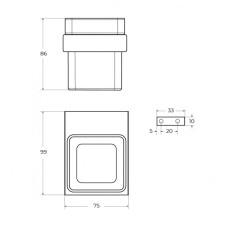 Стакан подвесной, стекло CEZARES SLIDER-TUMS-IN